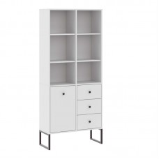 Grāmatu plaukts LINEA 1D3S, Balts